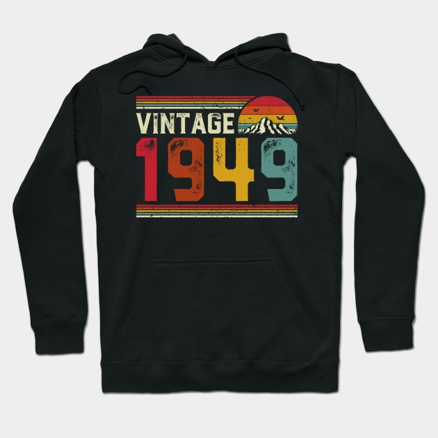 Vintage 1949 Birthday Gift Retro Style Hoodie by Foatui